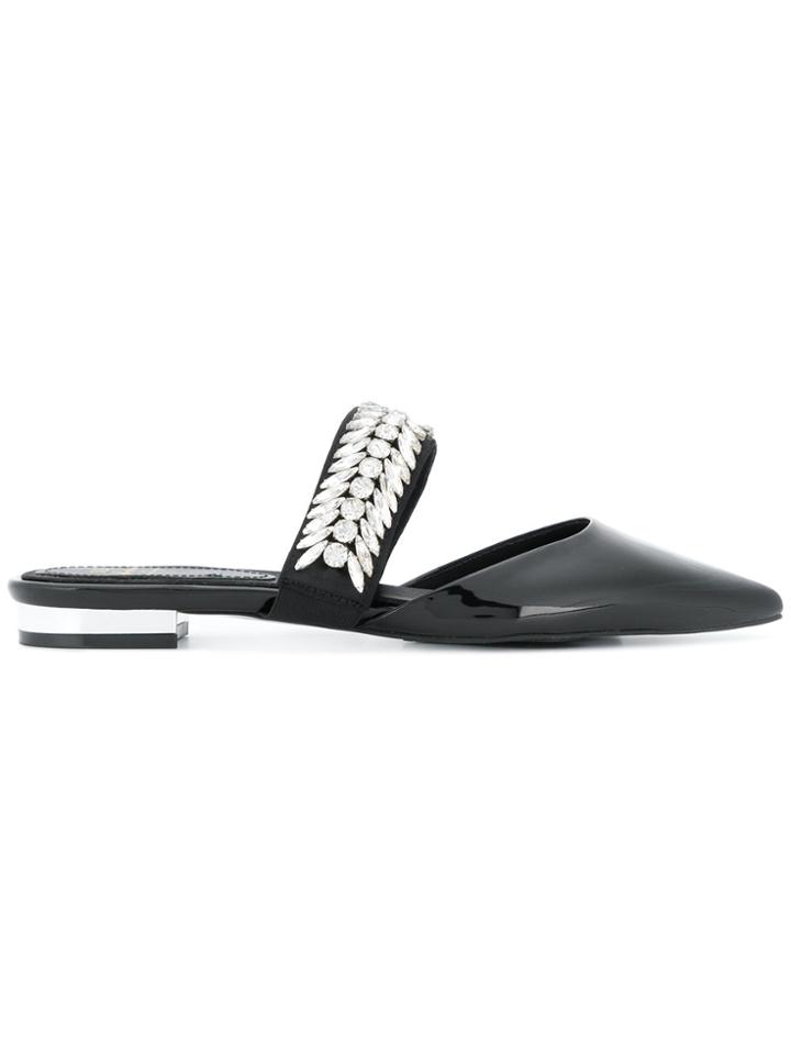 Suecomma Bonnie Embellished Pointed Mules - Black