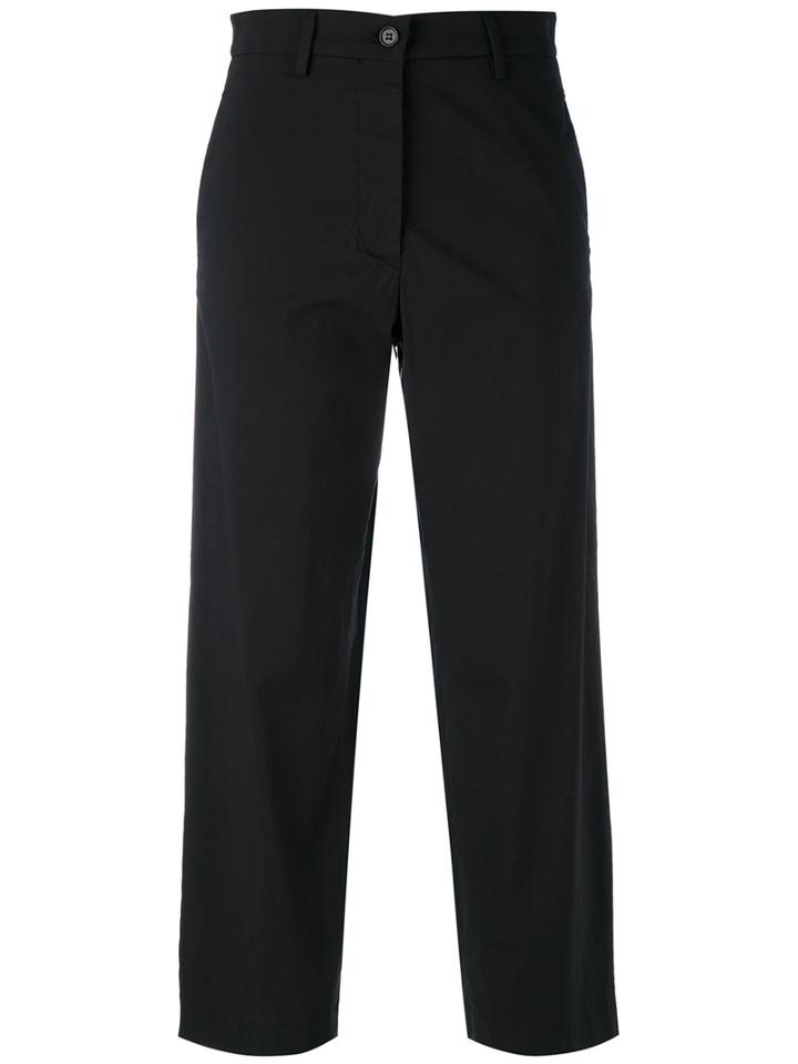 Barena - Cropped Trousers - Women - Cotton/polyamide/spandex/elastane - 38, Black, Cotton/polyamide/spandex/elastane