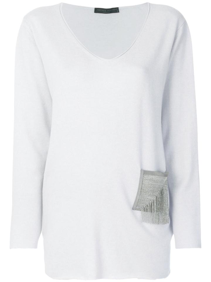 Fabiana Filippi Embellished Detail Jumper - Grey