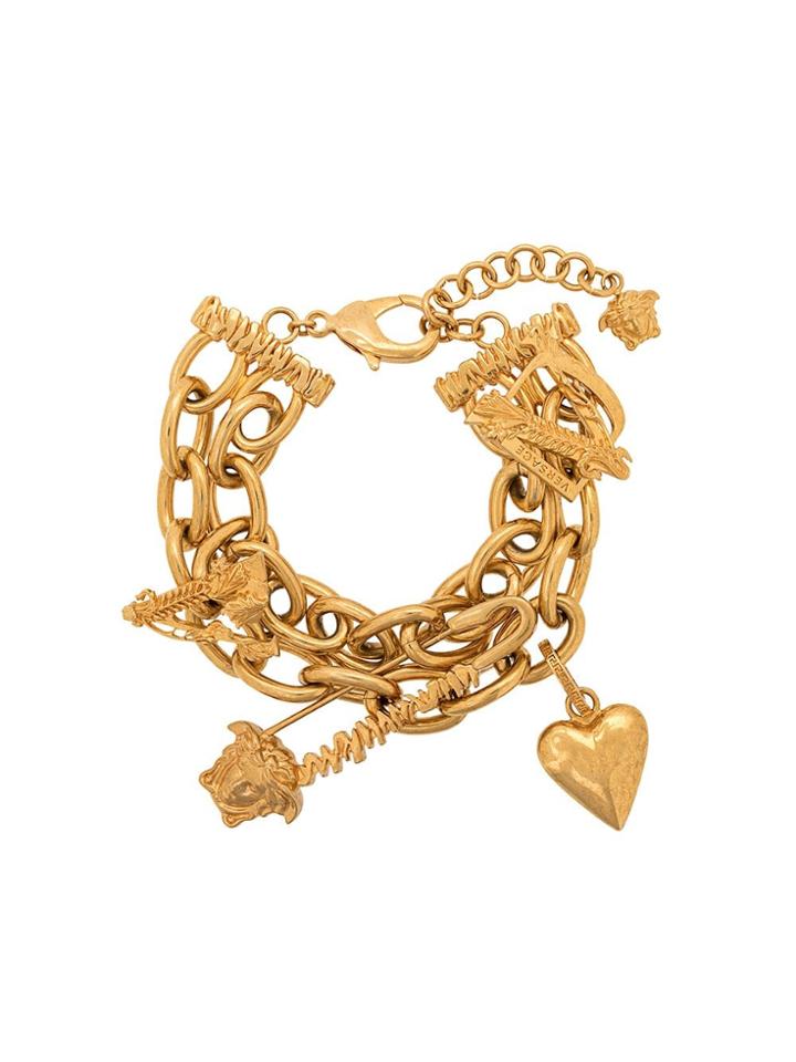 Versace Link Chain Charm Bracelet - Gold