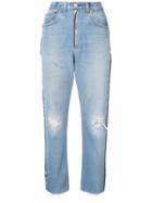 Re/done High Rise Relaxed Crop Jeans - Blue