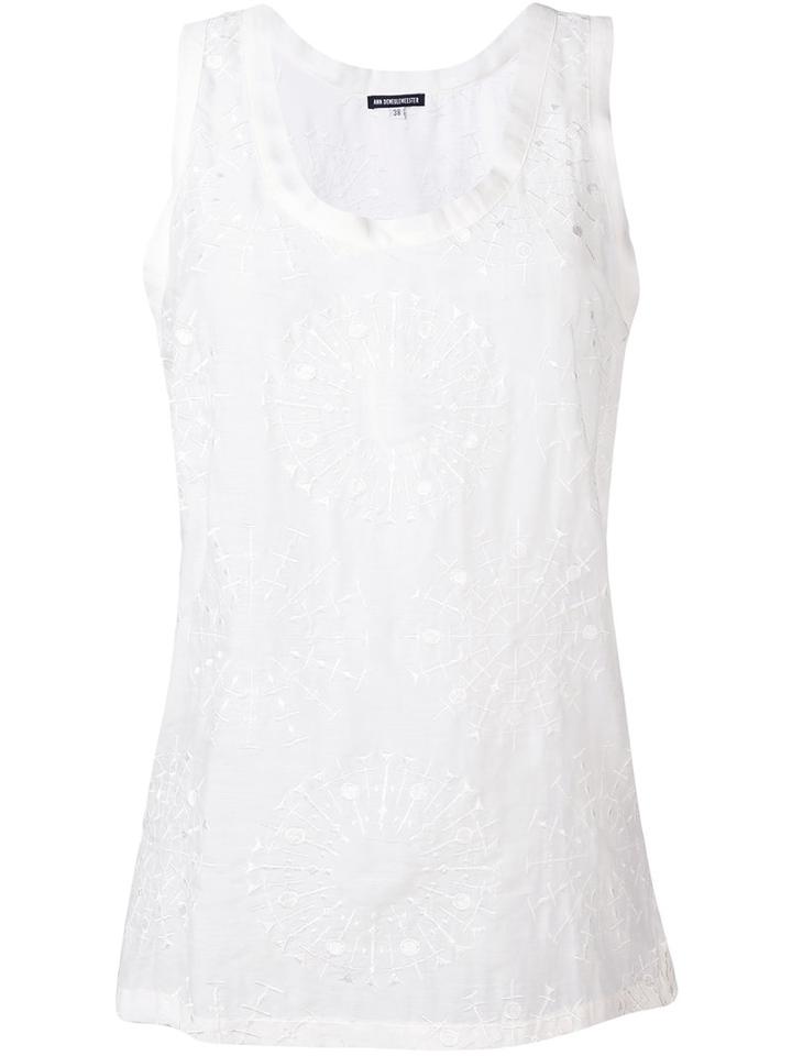 Ann Demeulemeester - Layered Tank Top - Women - Silk/cotton - 38, White, Silk/cotton