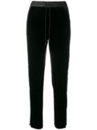 Elizabeth And James Side Stripe Casual Trousers, Women's, Size: Medium, Black, Silk/viscose/polyester/spandex/elastane