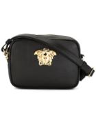 Versace 'medusa' Shoulder Bag, Men's, Black, Calf Leather/viscose/polyamide