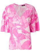 Steffen Schraut Leaf Print Top - Pink & Purple