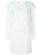 Giamba Ruffled Sleeves Dress - White
