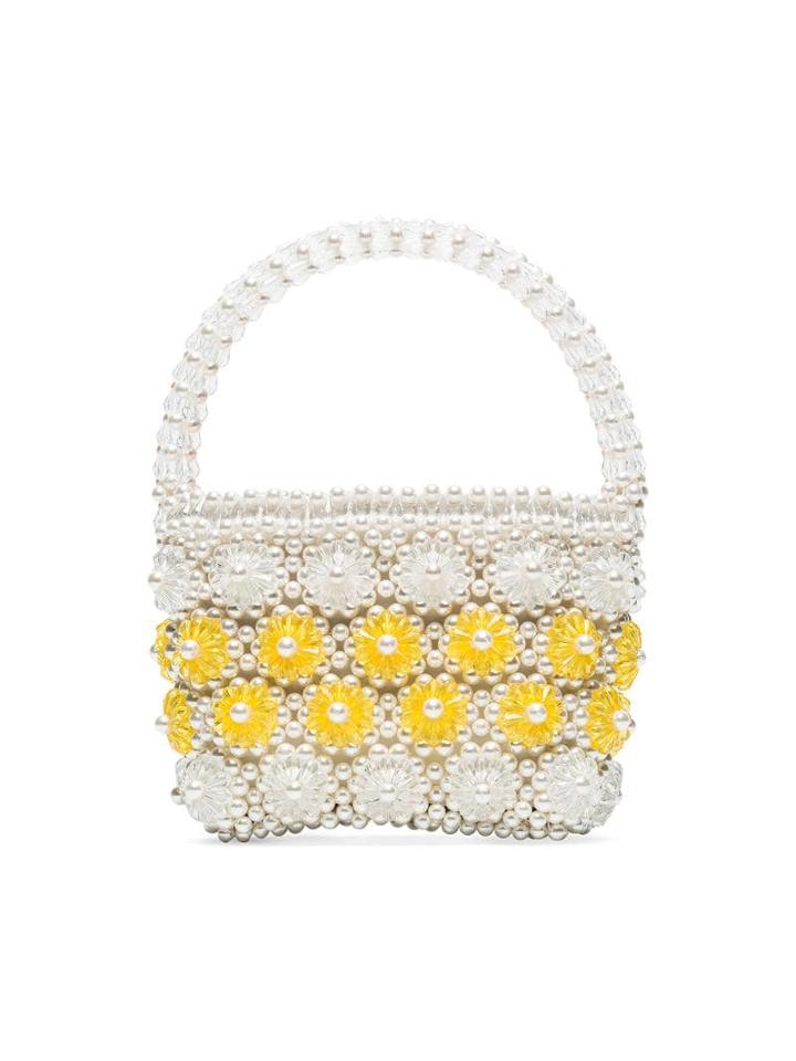 Shrimps Shelly Beaded Tote Bag - White