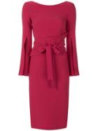 P.a.r.o.s.h. Slim-fit Tie Waist Dress - Pink & Purple