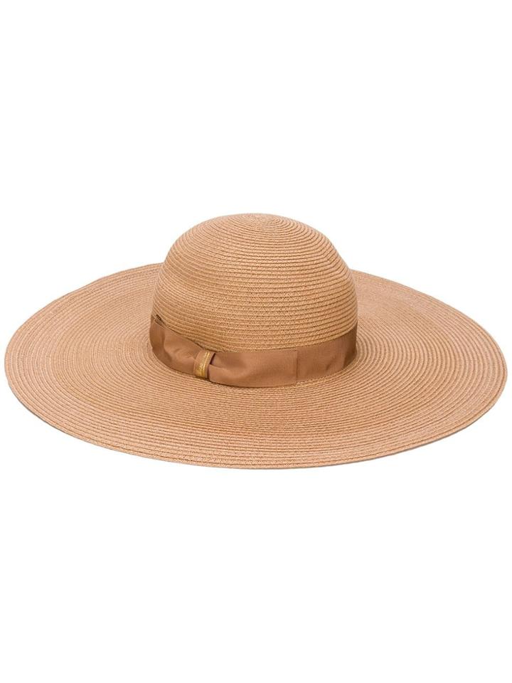 Borsalino Ribbon-tied Sun Hat - Neutrals