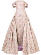 Christian Siriano Column Evening Gown With Overskirt - Pink & Purple