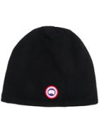 Canada Goose Logo Beanie Hat - Black