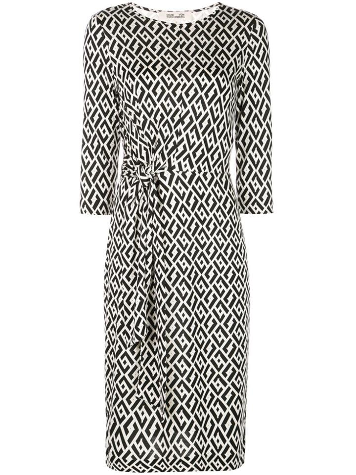 Dvf Diane Von Furstenberg Patterned Midi Dress - Black