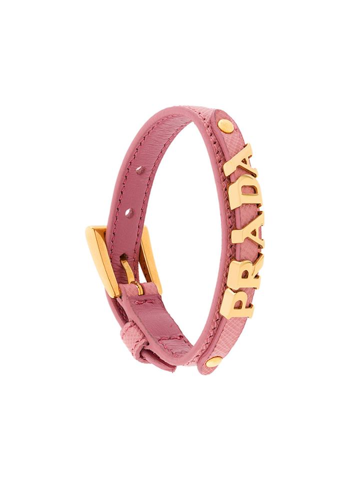 Prada Logo Charm Bracelet - Pink & Purple