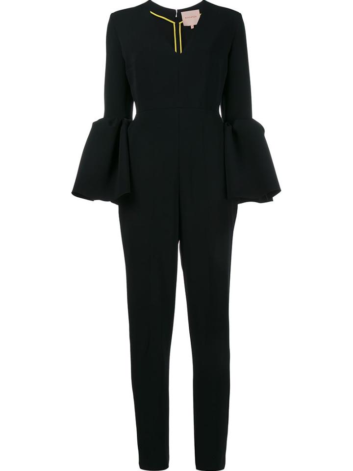 Roksanda Margot Bell Sleeve Jumpsuit, Women's, Size: 8, Black, Polyester/spandex/elastane/viscose