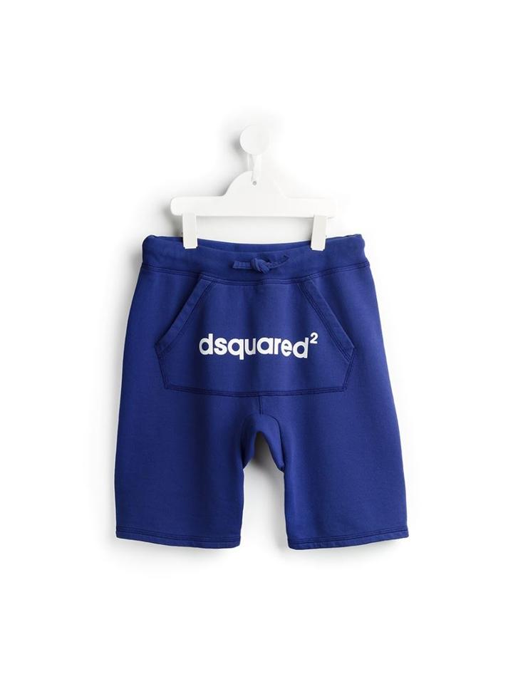 Dsquared2 Kids Drop Crotch Logo Shorts, Boy's, Size: 12 Yrs, Blue