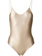 Oseree - Glossy Effect Swimsuit - Women - Polyamide/spandex/elastane - S, Nude/neutrals, Polyamide/spandex/elastane