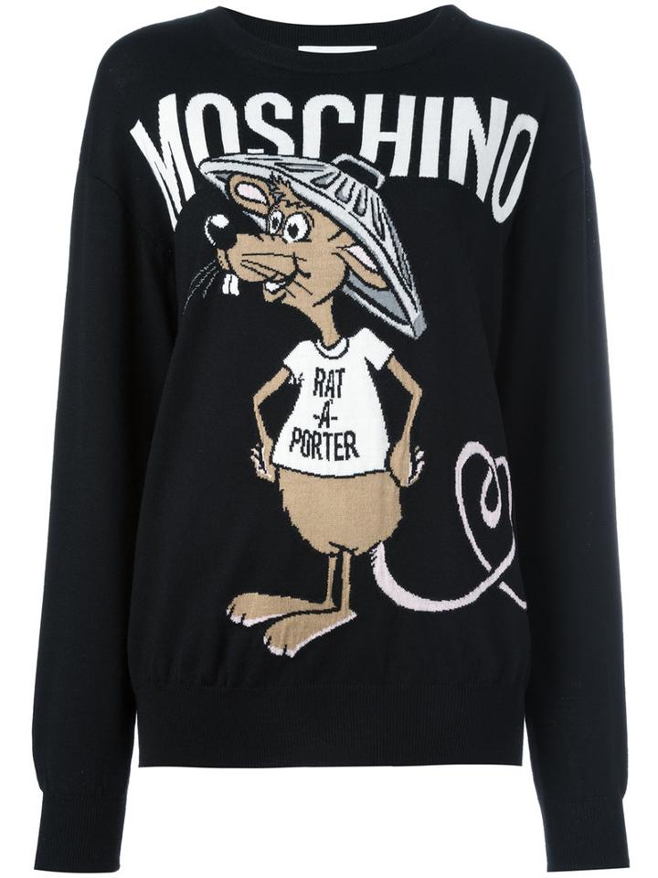 Moschino Rat-a-porter Jumper, Women's, Size: 42, Black, Virgin Wool