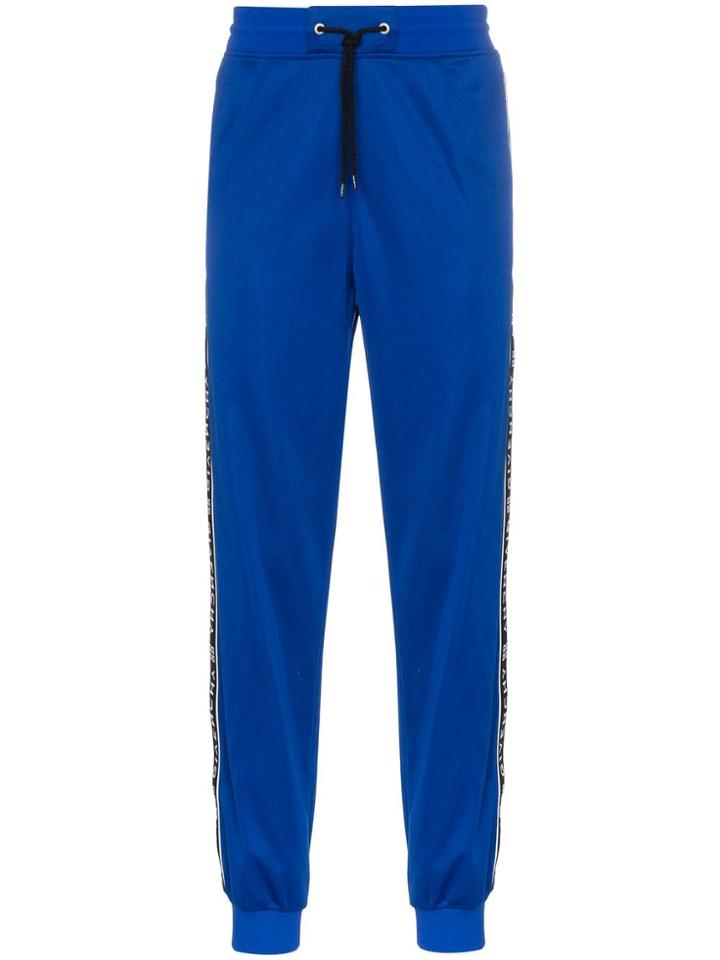 Givenchy Logo Embroidered Stripe Track Pants - Blue