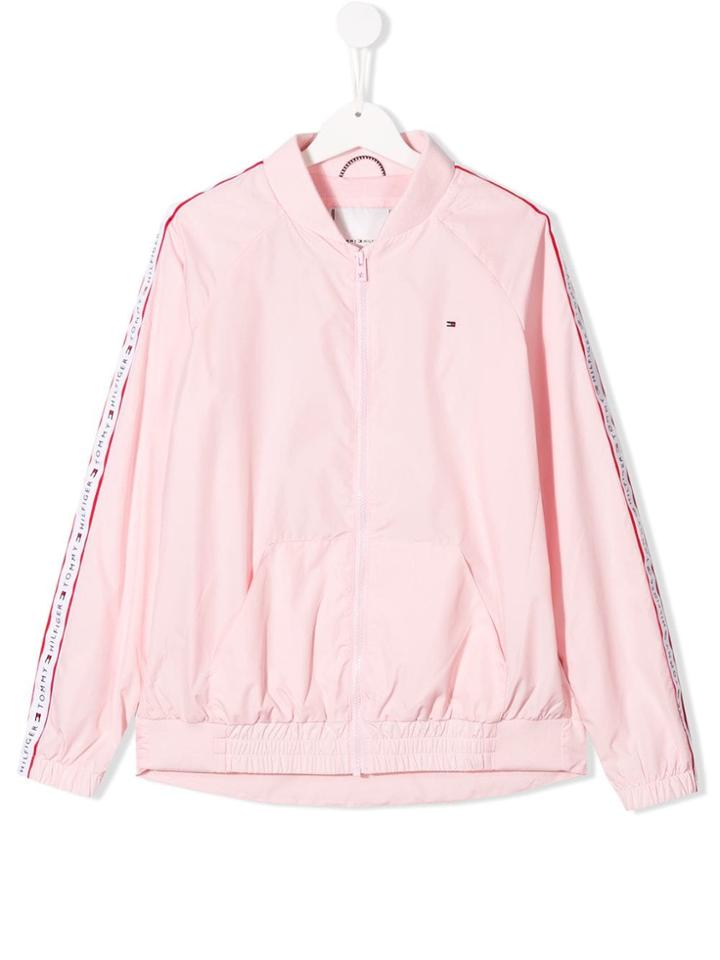 Tommy Hilfiger Junior Teen Essential Tape Bomber Jacket - Pink