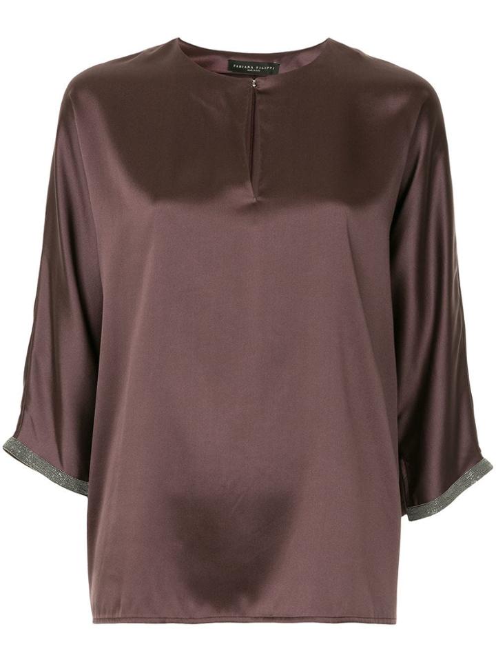 Fabiana Filippi Keyhole Detail Blouse - Red