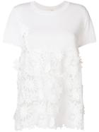Semicouture Floral Embellished T-shirt - White