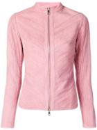 Desa 1972 Stripe Panelled Biker Jacket - Pink