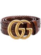 Gucci Interlocking Gg Buckle Belt - Brown