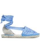 Castañer Blue Jean Gingham Ribbon Cotton Espadrilles