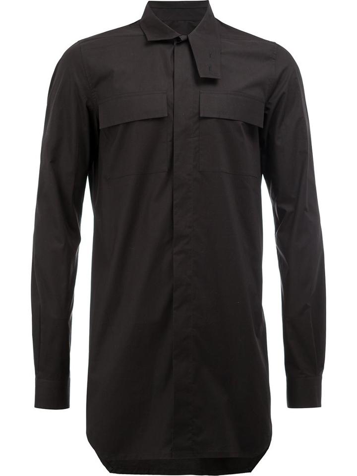 Rick Owens Field Shirt, Men's, Size: 52, Black, Cotton