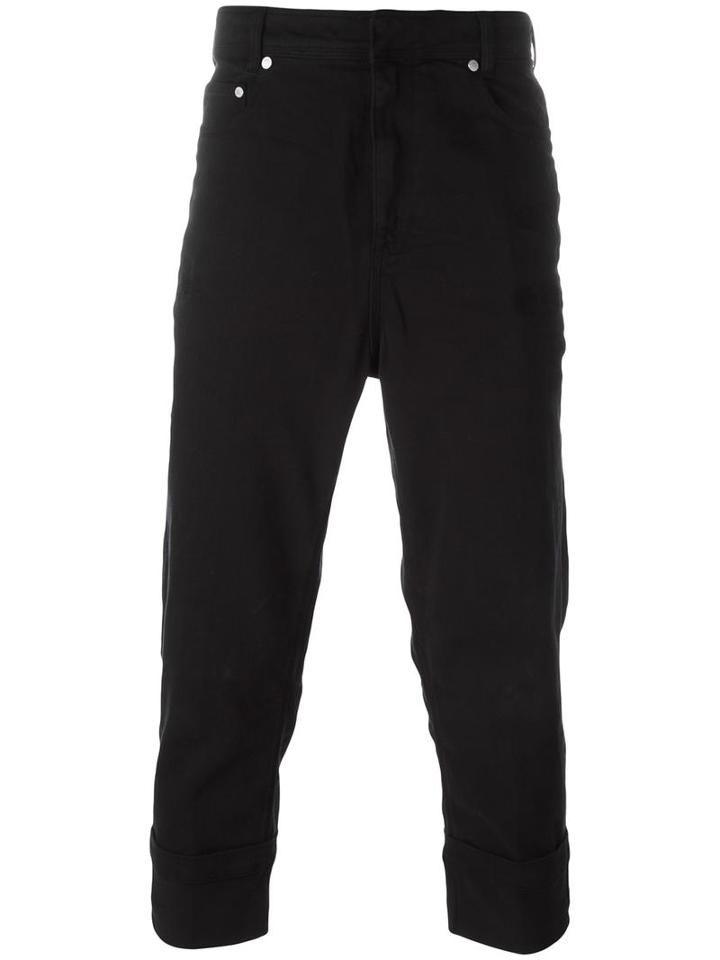 Neil Barrett Cuffed Straight Jeans, Men's, Size: 34, Black, Cotton/spandex/elastane