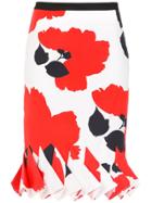 Reinaldo Lourenço Floral Pencil Skirt - Red