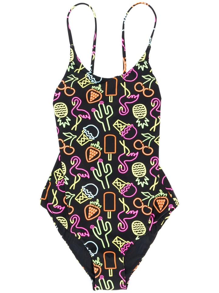 Mc2 Saint Barth Graphic Print One Piece - Black