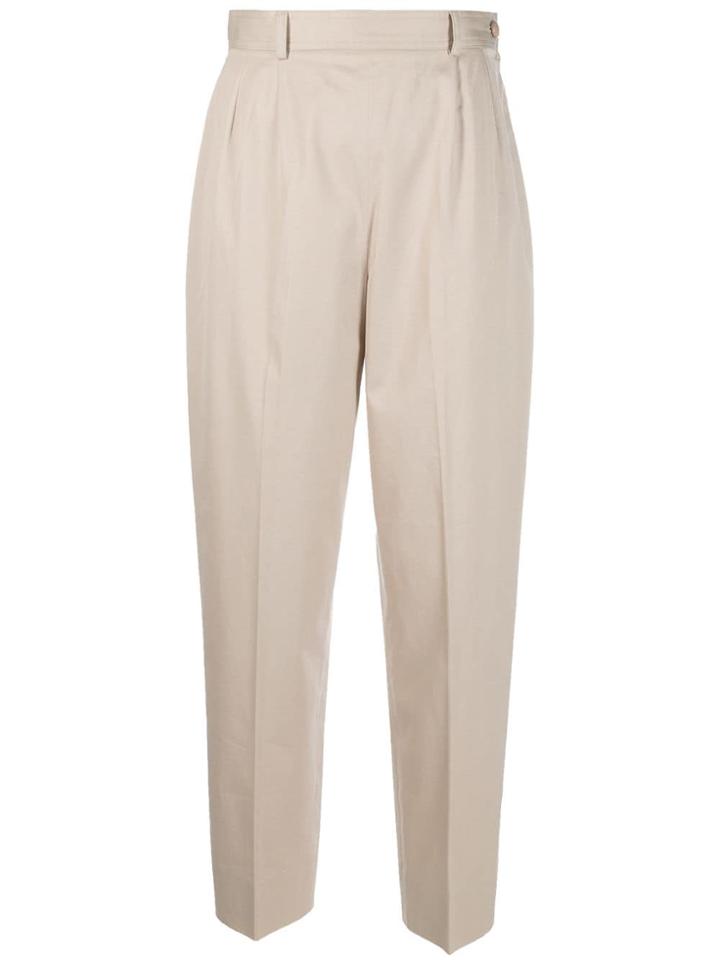 Valentino Pre-owned 1980s Tapered Trousers - Neutrals