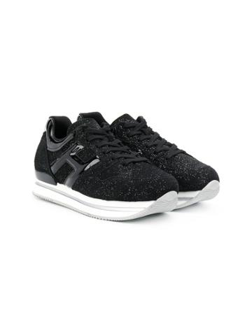 Hogan Kids Teen H222 Glittery Sneakers - Black