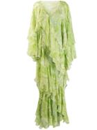Etro Maxi Ruffled Printed Dress - Green