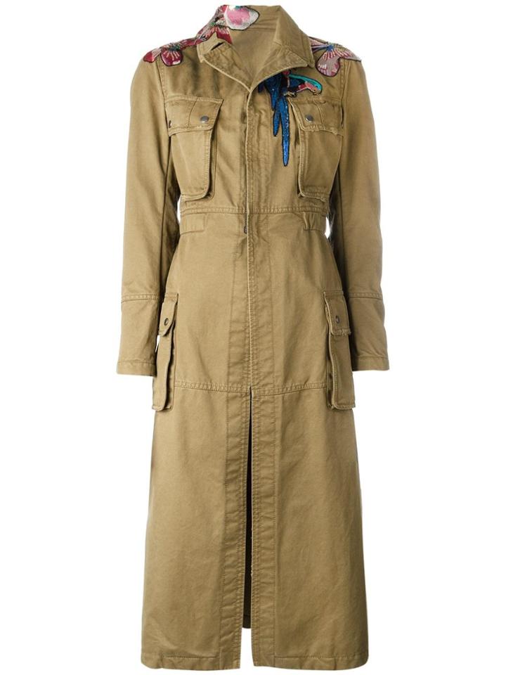 Valentino Appliquéd Coat - Green