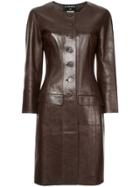 Chanel Vintage Long Line Leather Jacket - Brown