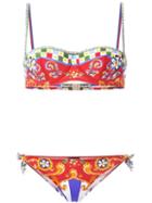 Dolce & Gabbana Carretto Siciliano Printed Bikini, Women's, Size: 2, Polyamide/spandex/elastane