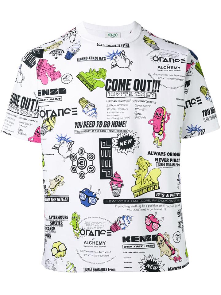 Kenzo Cartoon-print T-shirt - White