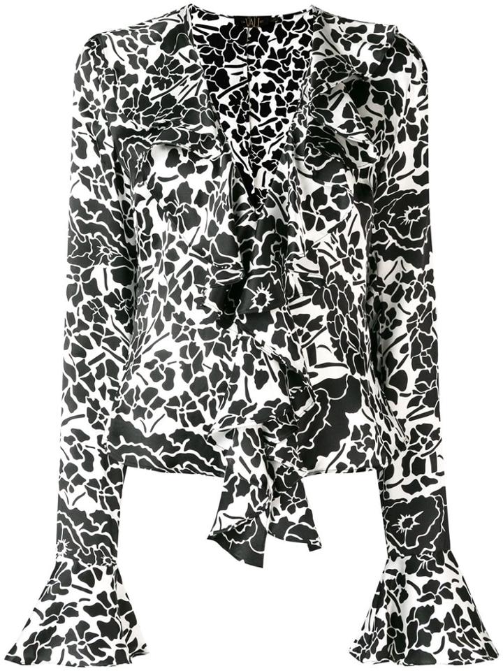 De La Vali Floral Print Blouse - Black