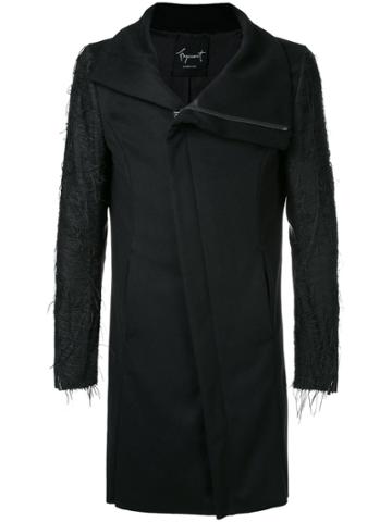 Fagassent Asymmetric Zipped Coat - Black