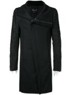Fagassent Asymmetric Zipped Coat - Black