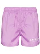 Givenchy Classic Logo Drawstring Swim Shorts - Purple