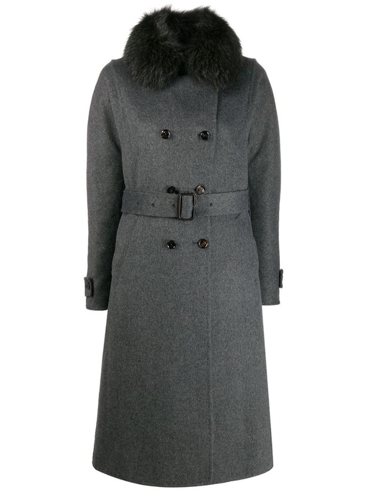 Moorer Double Breasted Coat - Grey