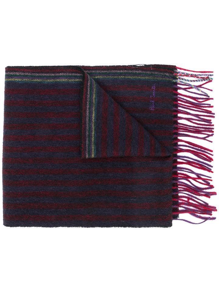 Paul Smith - Striped Scarf - Men - Cashmere/lambs Wool - One Size, Pink/purple, Cashmere/lambs Wool
