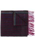Paul Smith - Striped Scarf - Men - Cashmere/lambs Wool - One Size, Pink/purple, Cashmere/lambs Wool