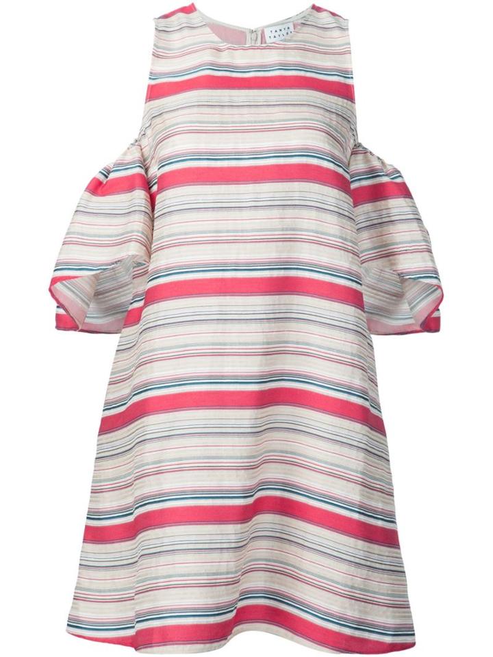 Tanya Taylor Striped Cold-shoulder Dress