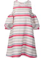 Tanya Taylor Striped Cold-shoulder Dress