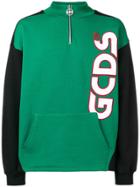 Gcds Zipped Collar Sweater - Green