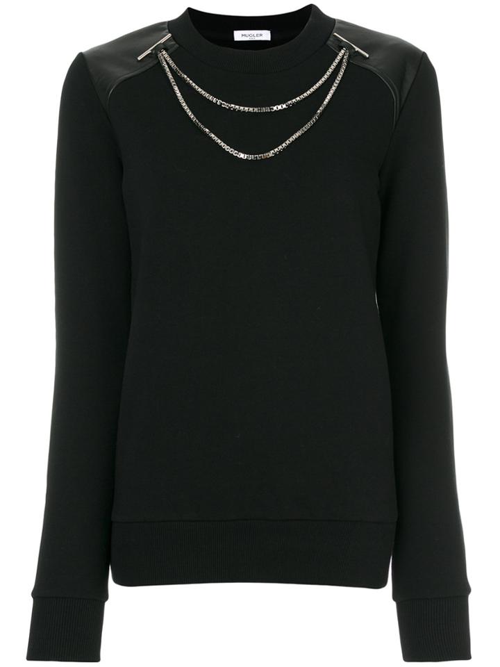 Mugler Chain Trim Sweatshirt - Black